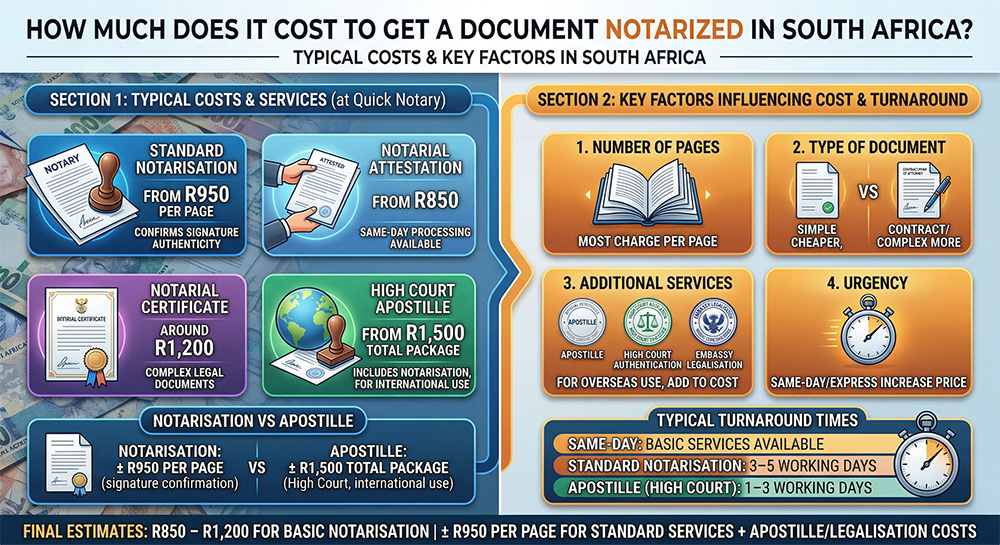 How Much Does It Cost to Get a Document Notarized in South Africa